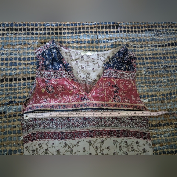 Beachlunchlounge Patterned Sleeveless Dress Size XS Gunny Sack Style Pullover Vn - Picture 4 of 7